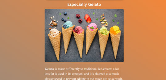 photo of Gelato page